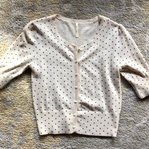 Polka dot knit cardigan